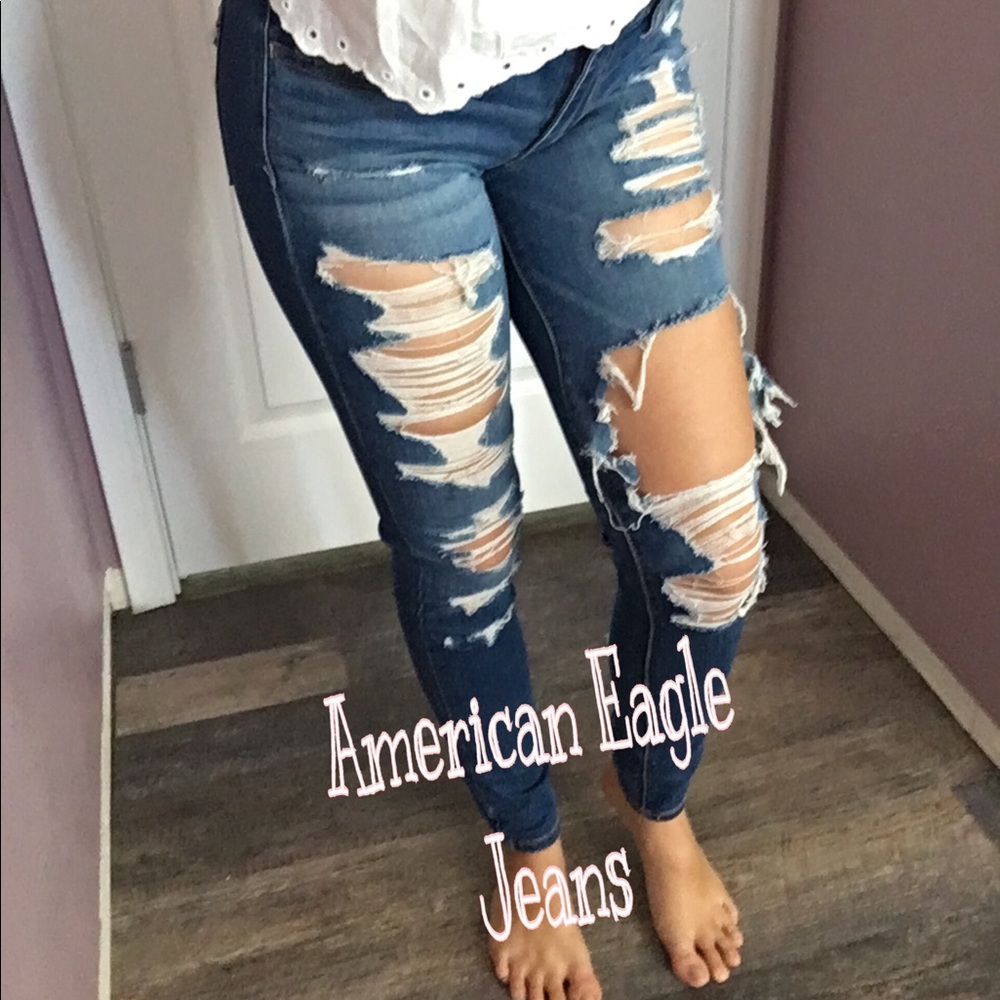 American Eagle Super Stretch Ripped Jeans